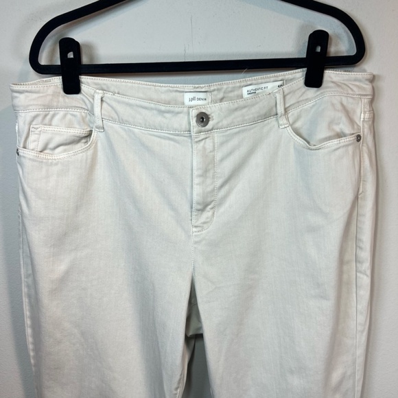 J. Jill Denim Women's Authentic Fit Cropped Jeans Cream Capri Raw Hem Stretch 18 - Picture 2 of 13
